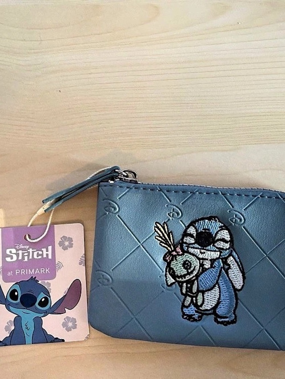 Primark Disney Stitch Embroidered Coin Purse Blue